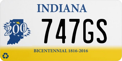IN license plate 747GS