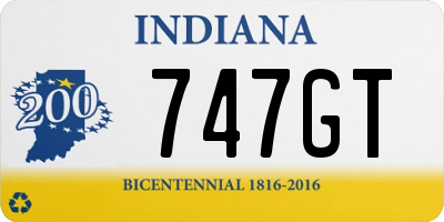 IN license plate 747GT