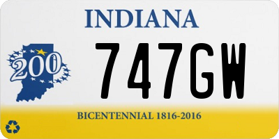 IN license plate 747GW