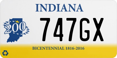 IN license plate 747GX