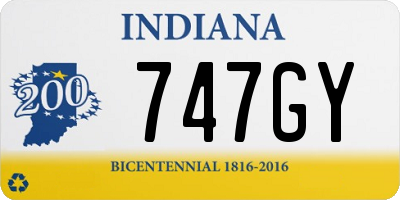 IN license plate 747GY