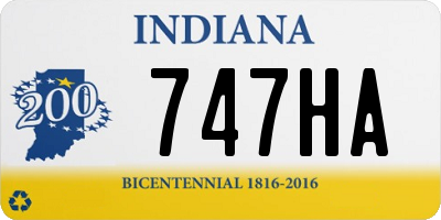 IN license plate 747HA