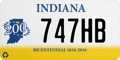 IN license plate 747HB