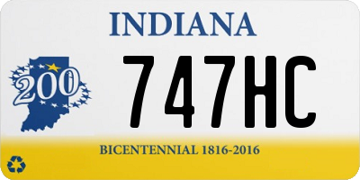 IN license plate 747HC