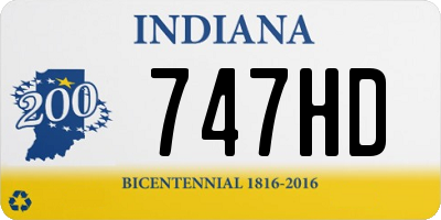 IN license plate 747HD