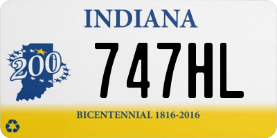 IN license plate 747HL