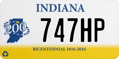 IN license plate 747HP