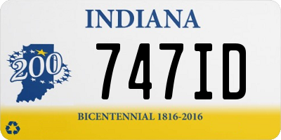 IN license plate 747ID