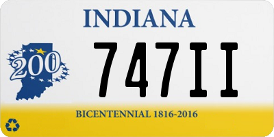 IN license plate 747II