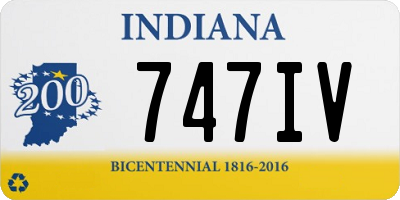 IN license plate 747IV