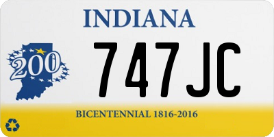 IN license plate 747JC