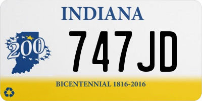 IN license plate 747JD