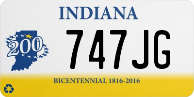 IN license plate 747JG