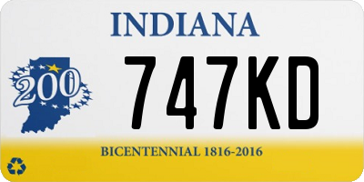 IN license plate 747KD