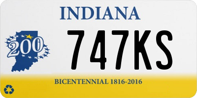 IN license plate 747KS