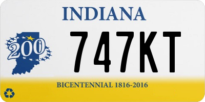 IN license plate 747KT