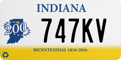 IN license plate 747KV