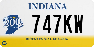 IN license plate 747KW
