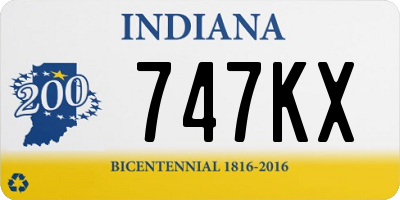 IN license plate 747KX
