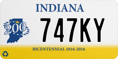 IN license plate 747KY