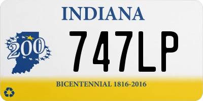 IN license plate 747LP