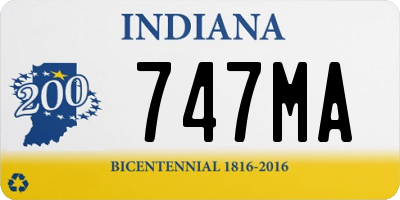 IN license plate 747MA