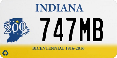 IN license plate 747MB