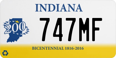 IN license plate 747MF