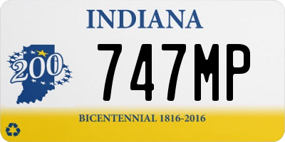 IN license plate 747MP