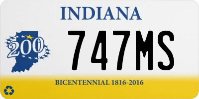 IN license plate 747MS