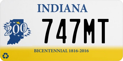 IN license plate 747MT