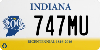 IN license plate 747MU