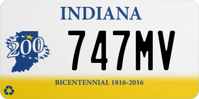 IN license plate 747MV