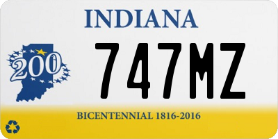 IN license plate 747MZ