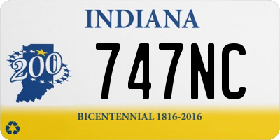 IN license plate 747NC