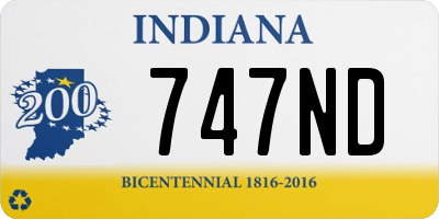 IN license plate 747ND