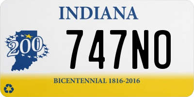 IN license plate 747NO