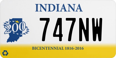 IN license plate 747NW