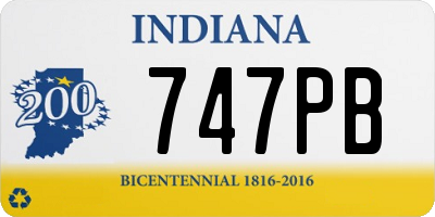 IN license plate 747PB