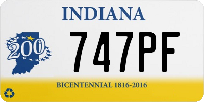 IN license plate 747PF