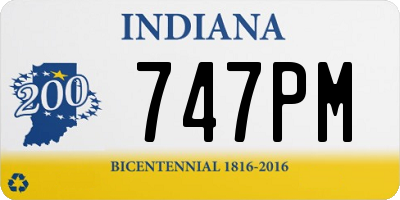 IN license plate 747PM