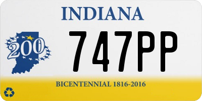 IN license plate 747PP