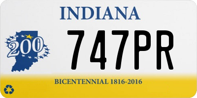 IN license plate 747PR