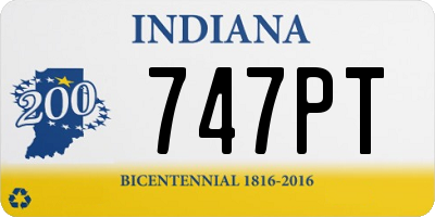 IN license plate 747PT