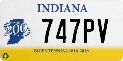 IN license plate 747PV