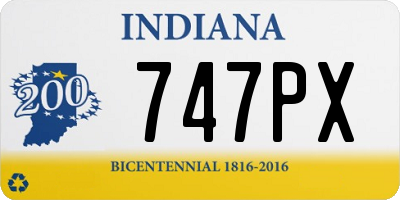 IN license plate 747PX