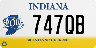 IN license plate 747QB
