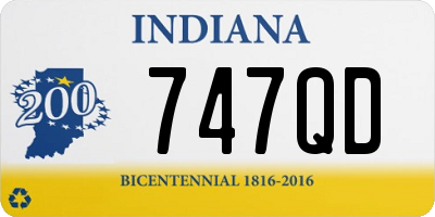 IN license plate 747QD