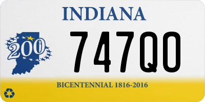 IN license plate 747QO