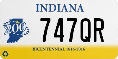 IN license plate 747QR